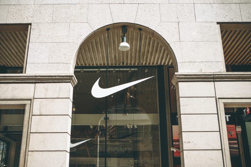 Building with Nike sign above the entrance